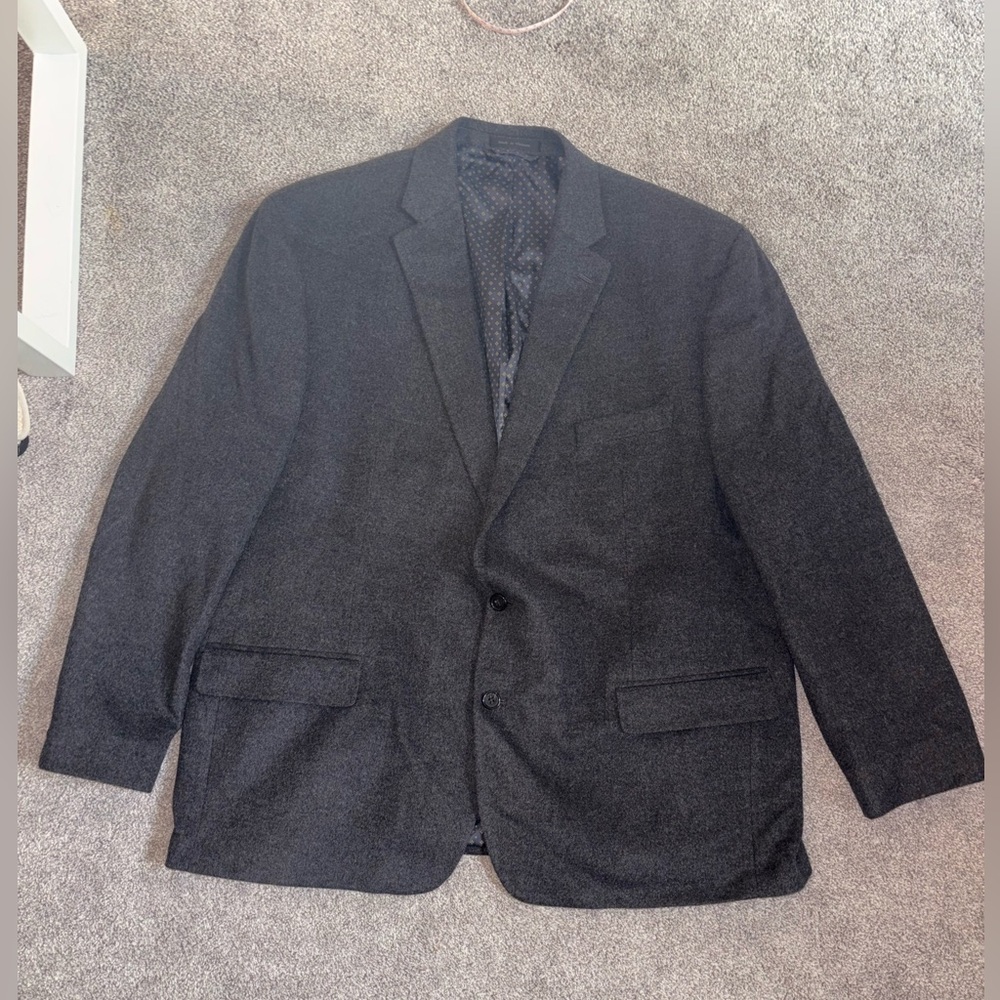 Ralph Lauren Charcoal Blazer, Size 50R, Wool-Silk-Cashmere Blend - EUC